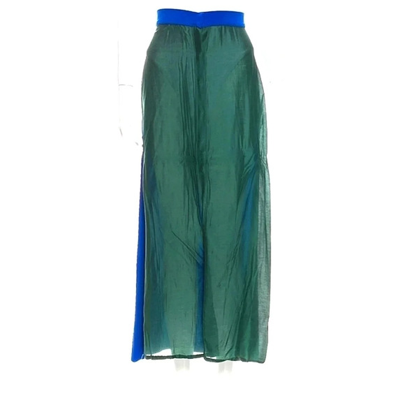 Vintage silk Italy from button high waist maxi skirt jewel tone womens - Picture 1 of 9